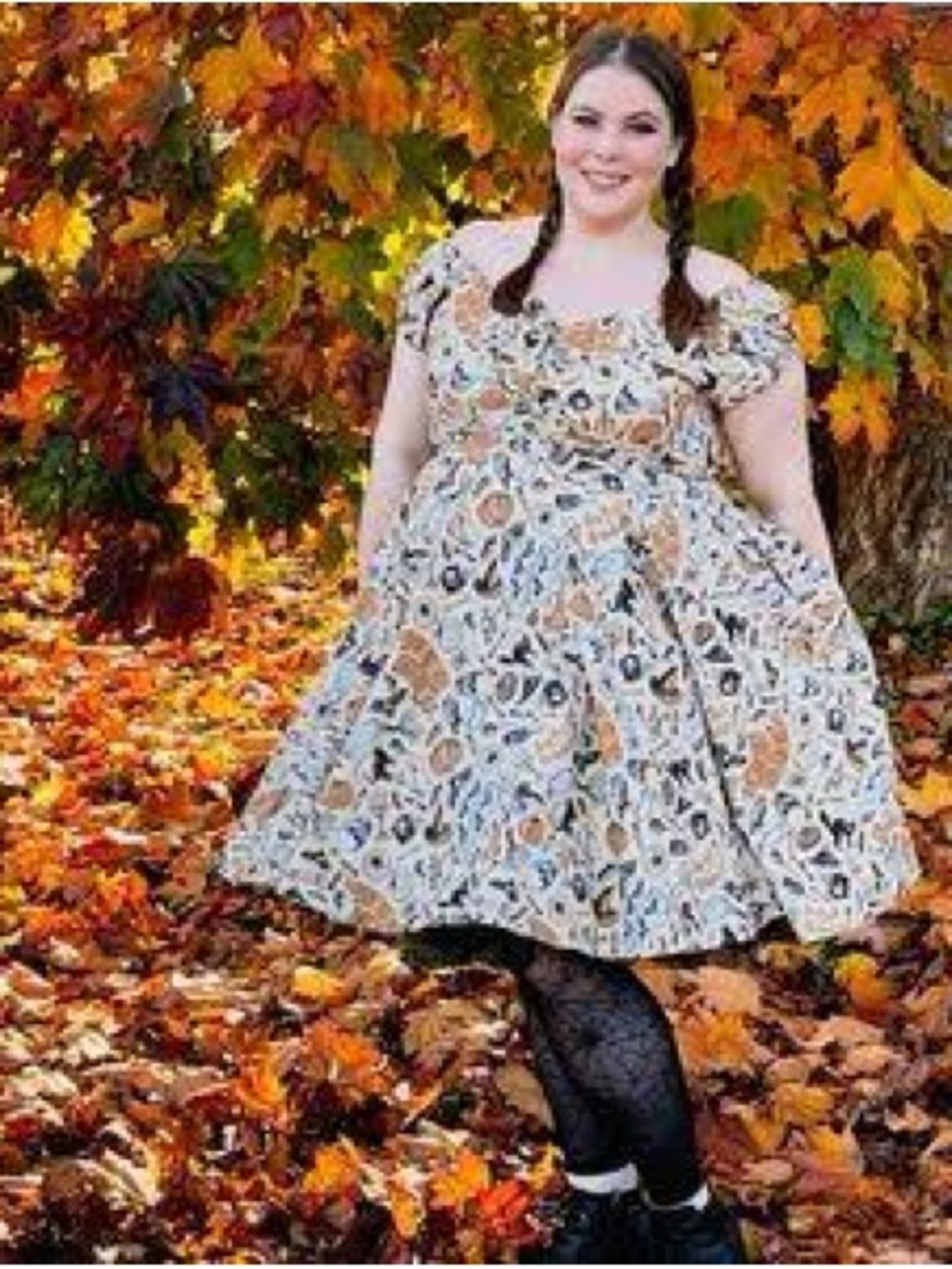 Magnolia Place Vintage rockabilly Retro Halloween Swing Dress NWOT medium - Picture 3 of 3